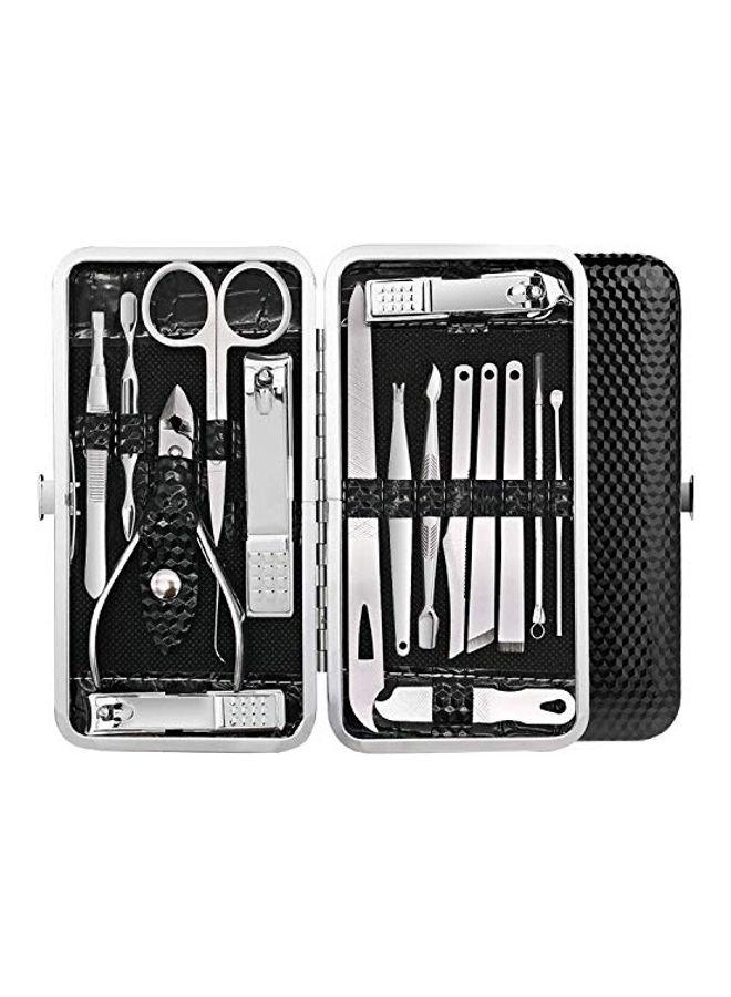 هنا 16 Tool Set Nail Clippers Professional Grooming Kit With Storage Box Multicolour - Image 1