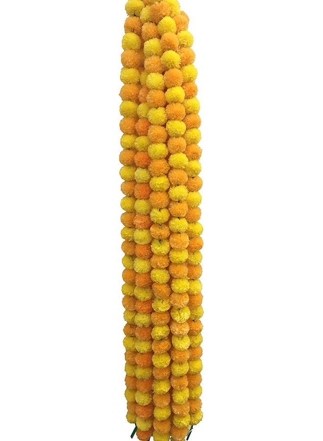 Generic - 5-Piece Artificial Marigold Flower String Garland Multicolour 56inch - Image 1
