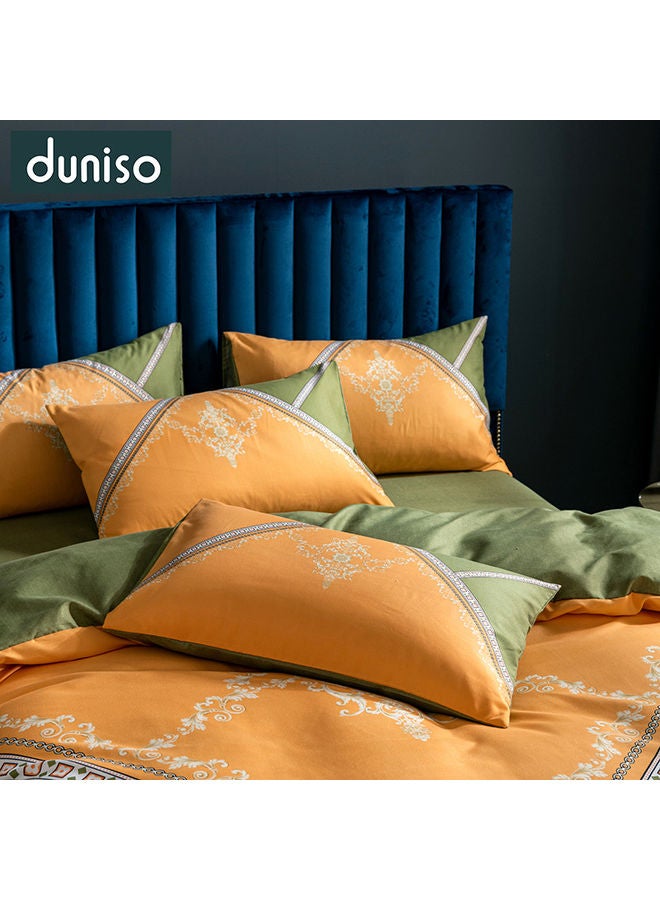 DUNISO 4-Piece Bedding Set Polyester Orange 200x230cm - Image 4