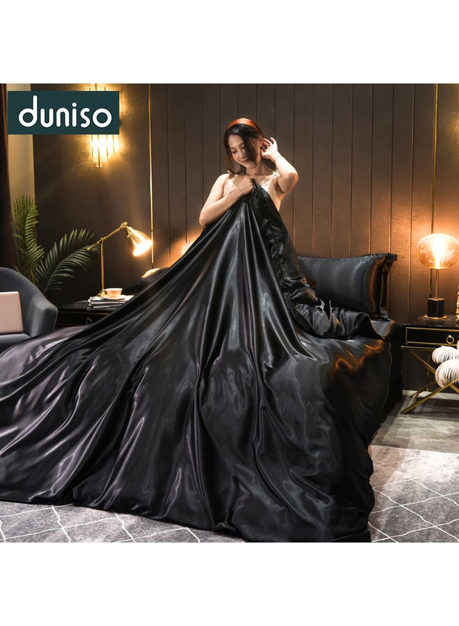 دونيسو طقم سرير 4 قطع بوليستر أسود 200x230 سم بوليستر 200x230سم  - Image 3