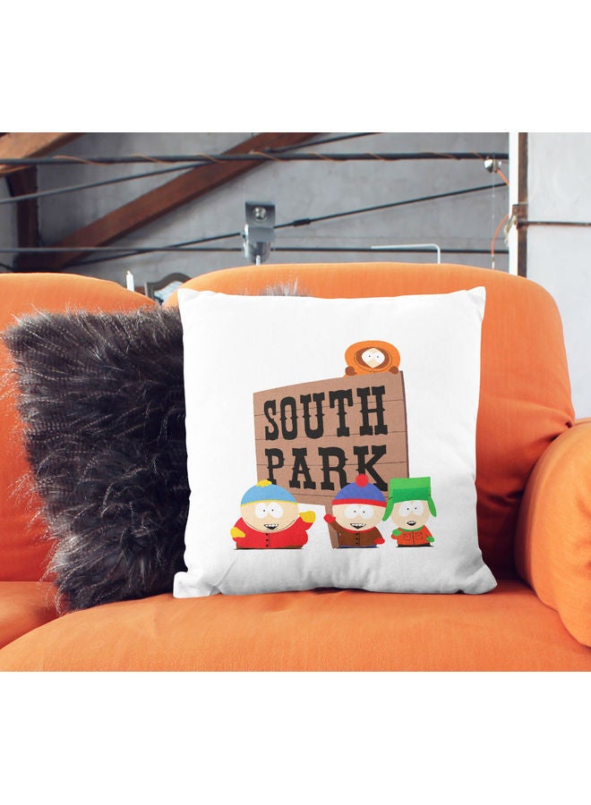 ليت وسادة ديكور بطبعة شعار فريق ساوث بارك من مسلسل "South Park" أبيض/أحمر/أزرق 16x16بوصة - Image 2