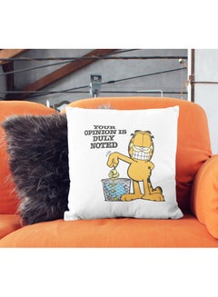 LIT Funny Garfield Quote Themed Throw Pillow White/Blue/Yellow 16x16inch  - Image 2