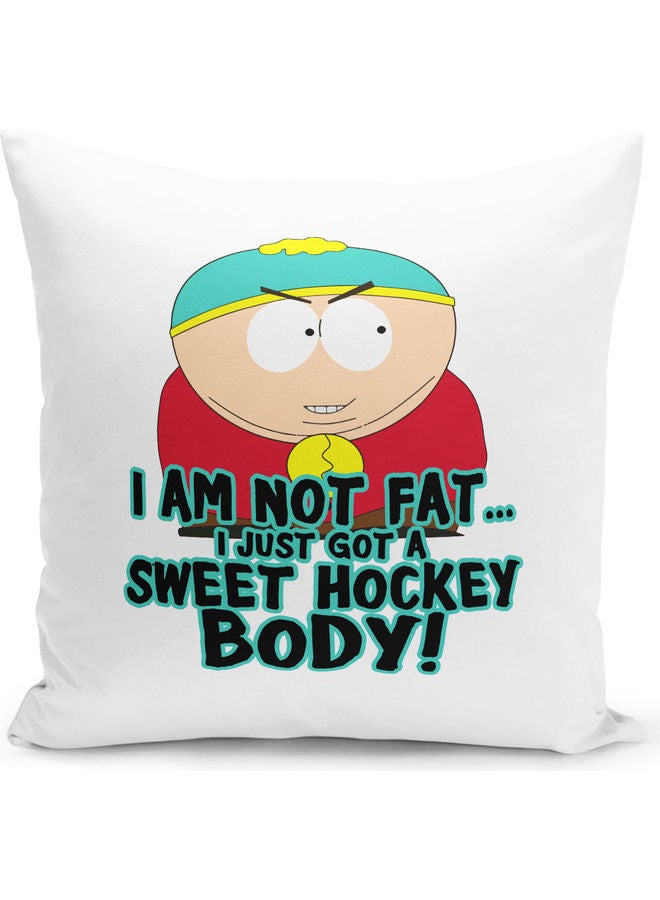 ليت وسادة زينة مطبوع عليها عبارة مقتبسة "I Am Not Fat" لشخصية إريك كارتمان أبيض/أحمر/أخضر 16x16بوصة - Image 1