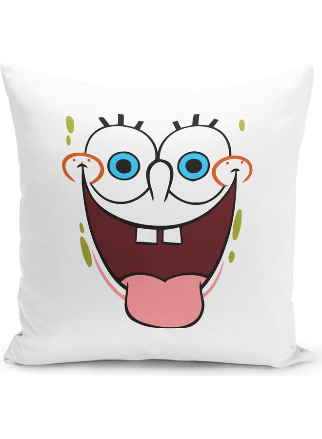 ليت وسادة زينة بطبعة كرتونية لطيفة لشخصية سبونج بوب سكوير بانتس أبيض/وردي/أزرق 16x16بوصة - Image 1