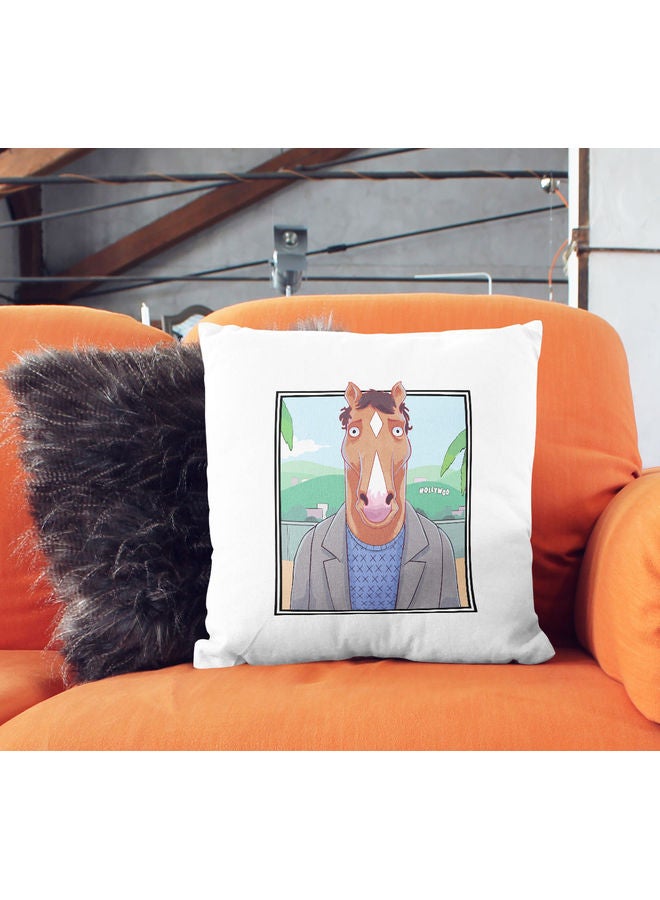 ليت وسادة زينة بطبعة مضحكة في هوليود من مسلسل "Bojack Horseman" أبيض/ وردي/ أزرق 16x16بوصة - Image 2