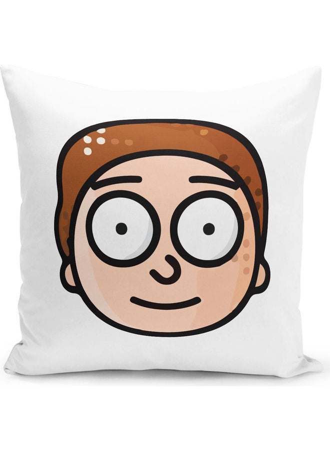 ليت وسادة زينة بطبعة عبارة "Rick And Morty" بنمط أيقوني أبيض/ أسود/ بيج 16x16بوصة - Image 1