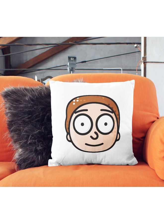 ليت وسادة زينة بطبعة عبارة "Rick And Morty" بنمط أيقوني أبيض/ أسود/ بيج 16x16بوصة - Image 2