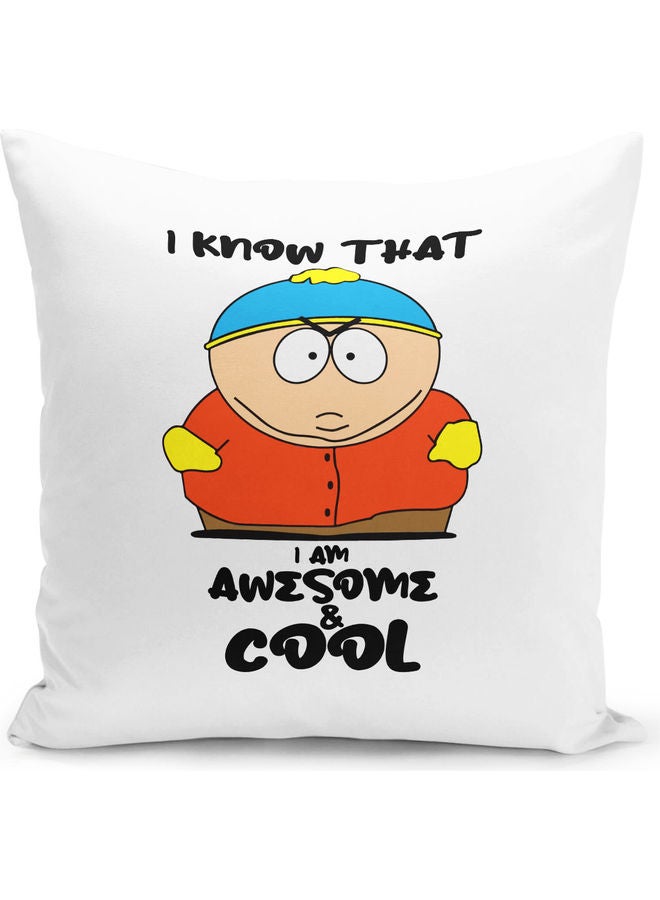 ليت وسادة زينة بطبعة عبارة "I Am Awesome" بنمط المسلسل التلفزيوني "South Park" أبيض/ أسود/ أحمر 16x16بوصة - Image 1