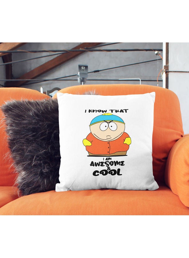 ليت وسادة زينة بطبعة عبارة "I Am Awesome" بنمط المسلسل التلفزيوني "South Park" أبيض/ أسود/ أحمر 16x16بوصة - Image 2