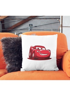 LIT Lighting McQueen Themed Throw Pillow White/Red/Brown 16x16inch  - Image 2