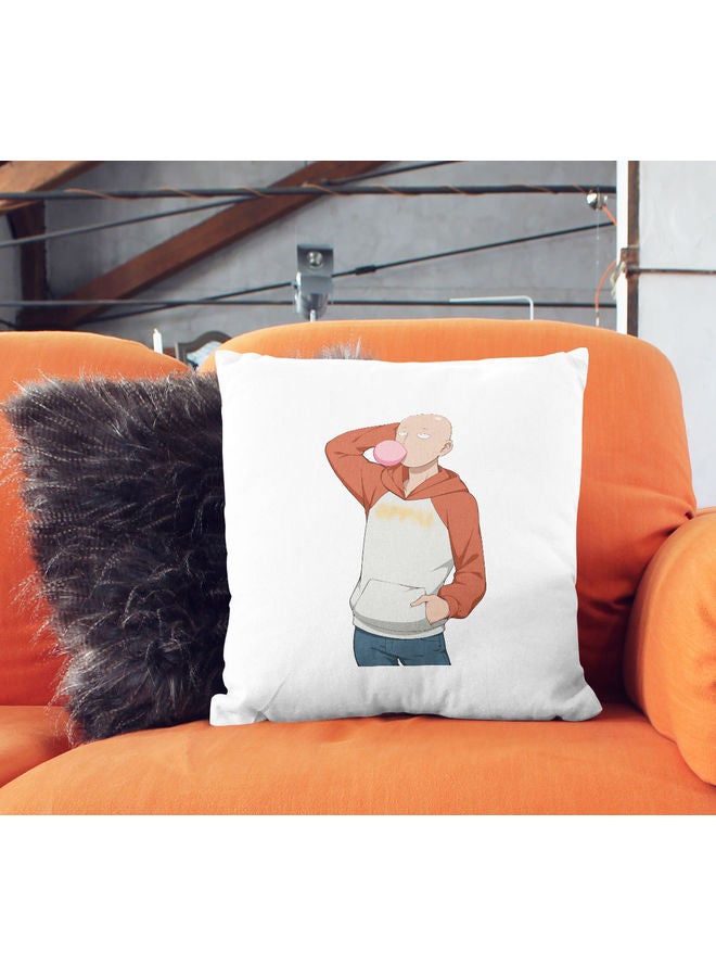 ليت وسادة زينة بتصميم شخصية أوبا الأصلع برداء من مسلسل "One Punch Man" أبيض/ وردي/ أزرق 16x16بوصة - Image 2