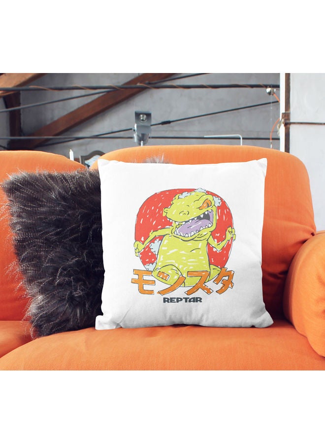 ليت وسادة زينة بطبعة جودزيلا الياباني بنمط ريبتار من مسلسل "Rugrats" أبيض/أرجواني/أخضر 16x16بوصة - Image 2