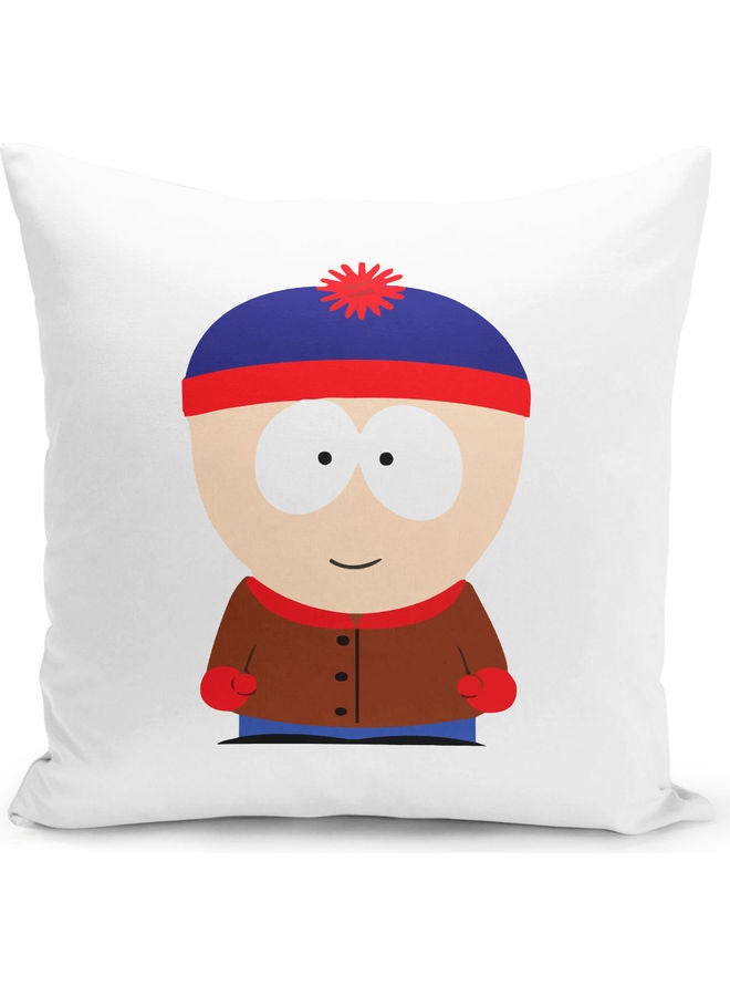 ليت وسادة ديكور بطبعة ستان مارش من مسلسل "South Park" أبيض/ أزرق/ أحمر 16x16بوصة - Image 1