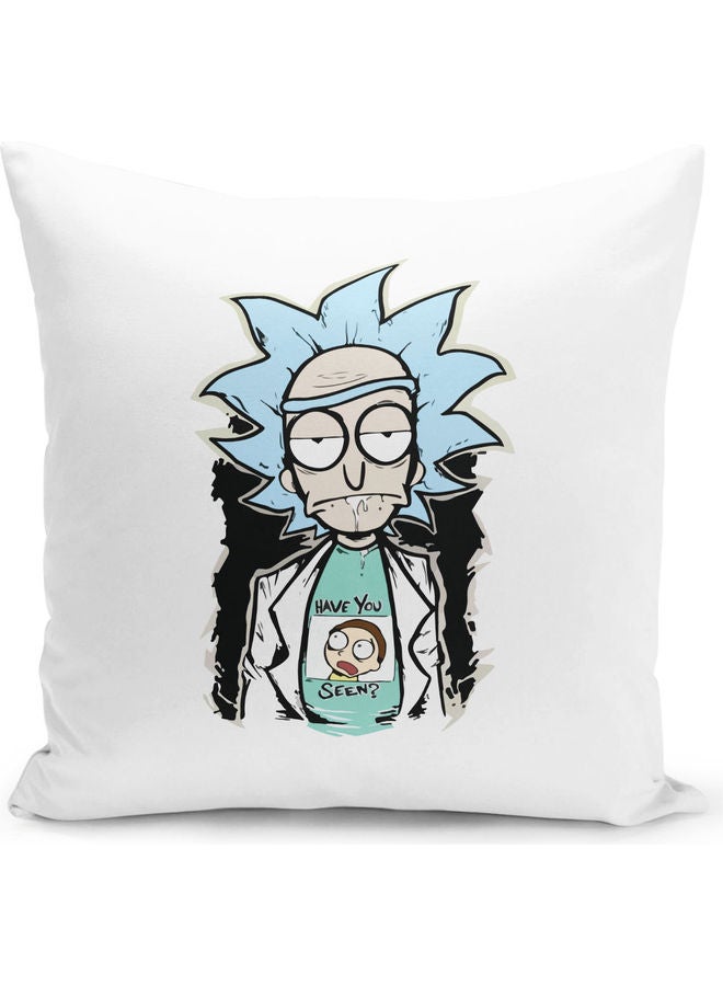 LIT Have You Seen Morty T-Shirt  Themed Throw Pillow White/Blue/Green 16x16inch - Image 1