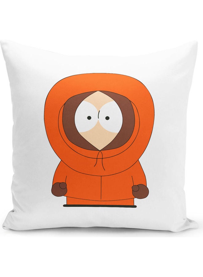 LIT Cute Kenny Mccormick South Park Character Themed Throw Pillow White/Orange/Brown 16x16inch - Image 1