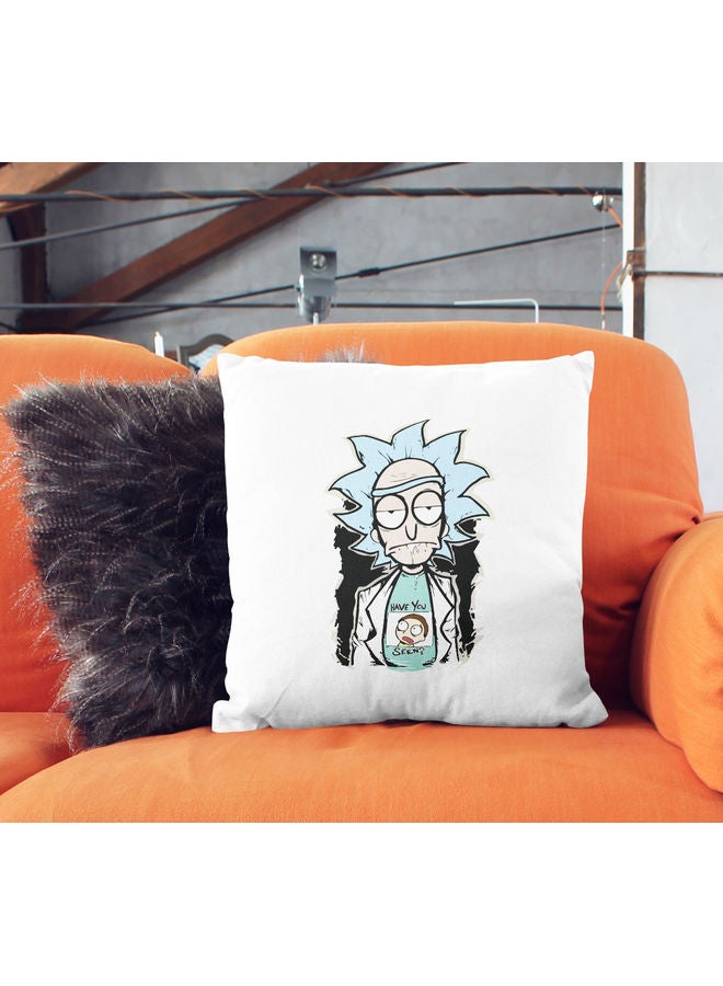 LIT Have You Seen Morty T-Shirt  Themed Throw Pillow White/Blue/Green 16x16inch - Image 2