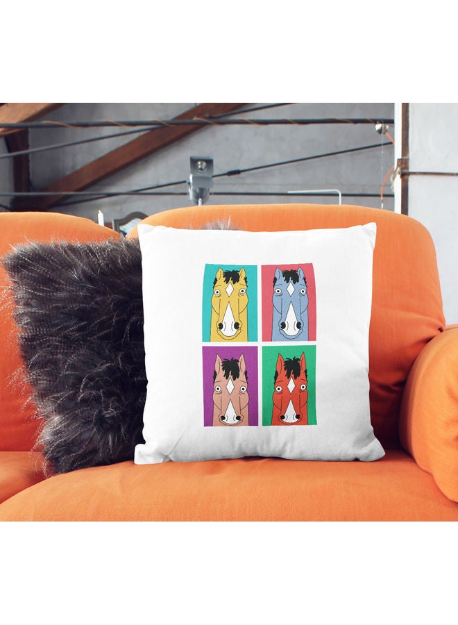 ليت وسادة زينة بطبعة وجه مضحك لشخصية بوجاك هورسمان أبيض/أحمر/أزرق 16x16بوصة - Image 2