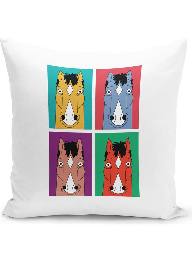 ليت وسادة زينة بطبعة وجه مضحك لشخصية بوجاك هورسمان أبيض/أحمر/أزرق 16x16بوصة - Image 1