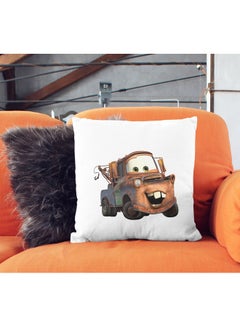 LIT Mater Lighting McQueen Cars Themed Throw Pillow White/Black/Brown 16x16inch  - Image 2