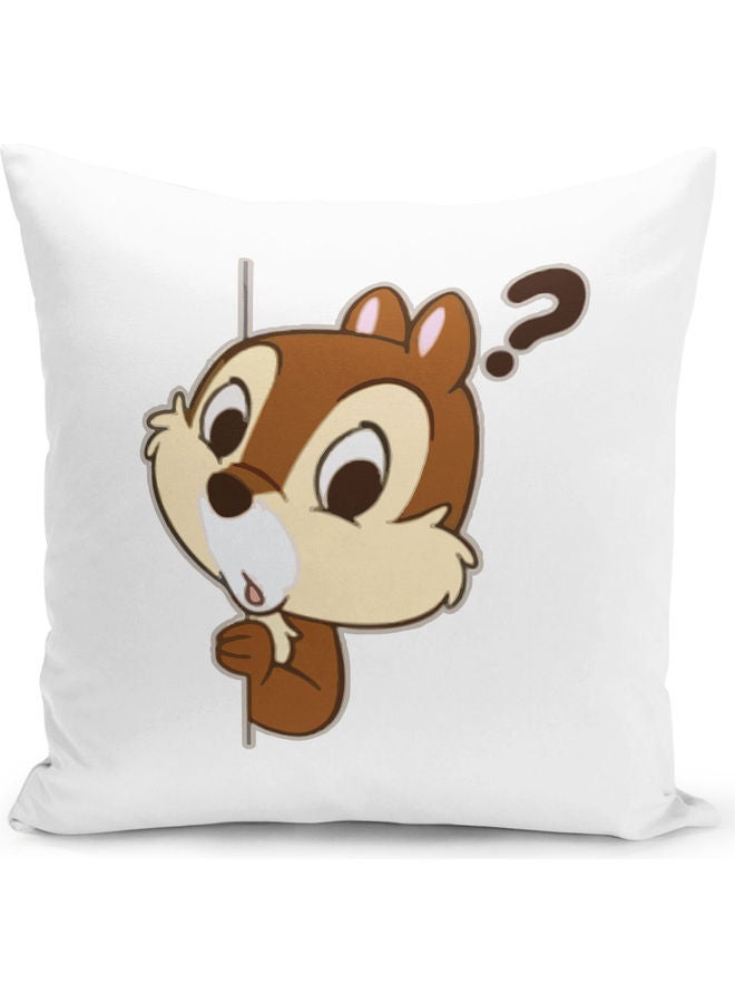 ليت وسادة زينة بتصميم شخصيتي تشيب وديل أبيض/ وردي/ بني. 16x16بوصة - Image 1