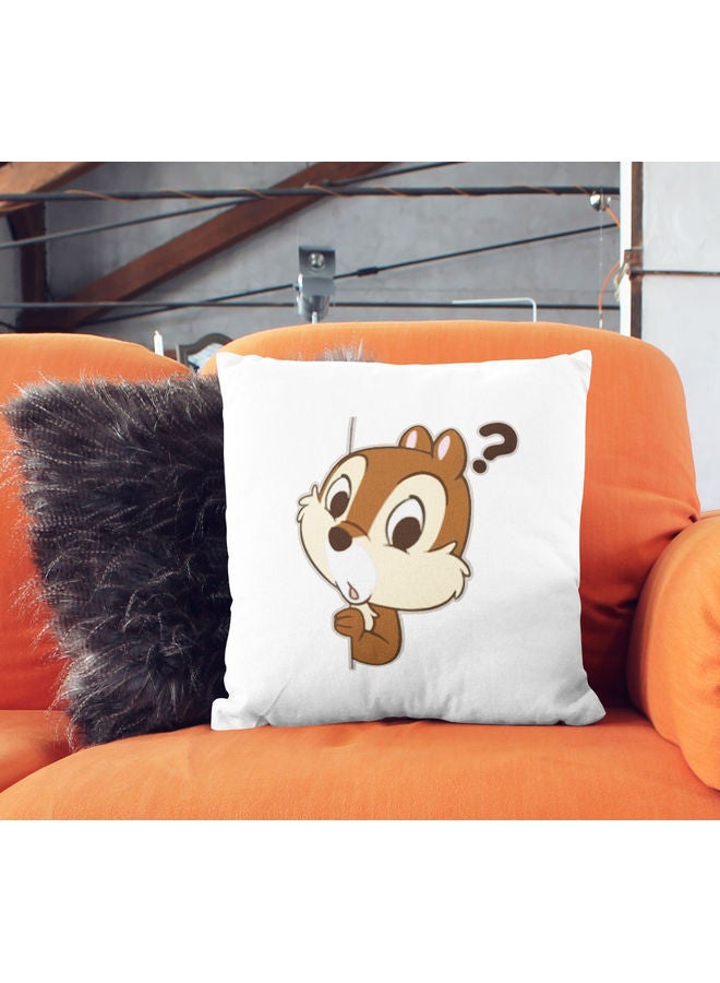 ليت وسادة زينة بتصميم شخصيتي تشيب وديل أبيض/ وردي/ بني. 16x16بوصة - Image 2