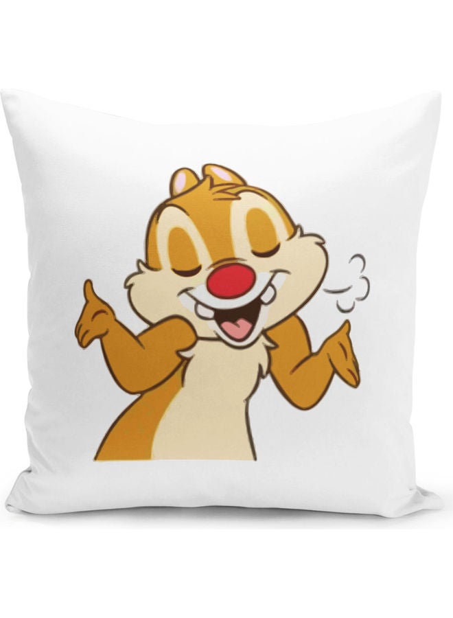 ليت وسادة زينة بطبعة مضحكة لشخصيتي تشيب وديل أبيض/أحمر/أصفر 16x16بوصة - Image 1