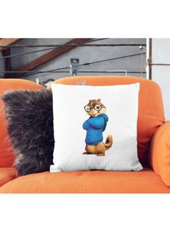 LIT Simon Sivelle Chipmunk Themed Throw Pillow White/Black/Blue 16x16inch  - Image 2