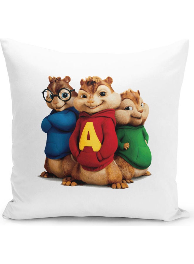LIT Alvin And The Chipmunks Theodore Simon Themed Throw Pillow White/Red/Yellow 16x16inch - Image 1