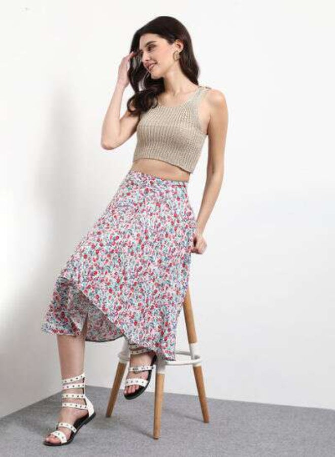 DRIP - Floral Printed Midi Skirt Multicolour - Image 1