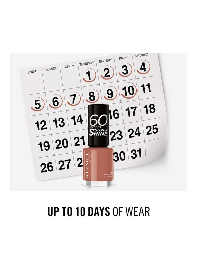 RIMMEL LONDON - 60 Seconds Super Shine Nail Polish – 130 –Caramel Candy - Image 1