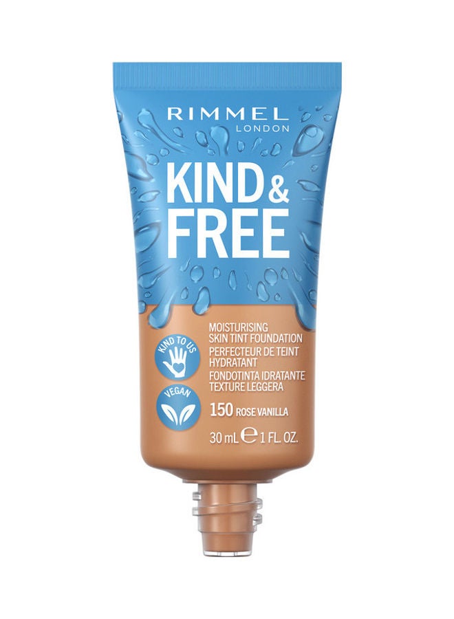 RIMMEL LONDON Kind & Free Moisturising Skin Tint Foundation – 150 –Rose Vanilla 