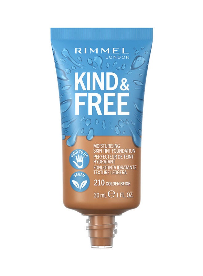 RIMMEL LONDON - Kind & Free Moisturising Skin Tint Foundation – 210 –Golden Beige - Image 1