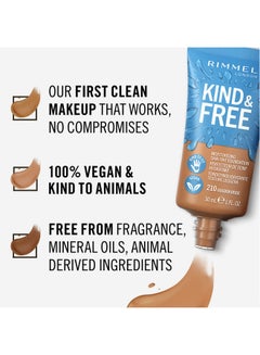 RIMMEL LONDON Kind & Free Moisturising Skin Tint Foundation – 210 –Golden Beige  - Image 5