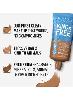 RIMMEL LONDON Kind & Free Moisturising Skin Tint Foundation – 400 –Natural Beige  - Image 5
