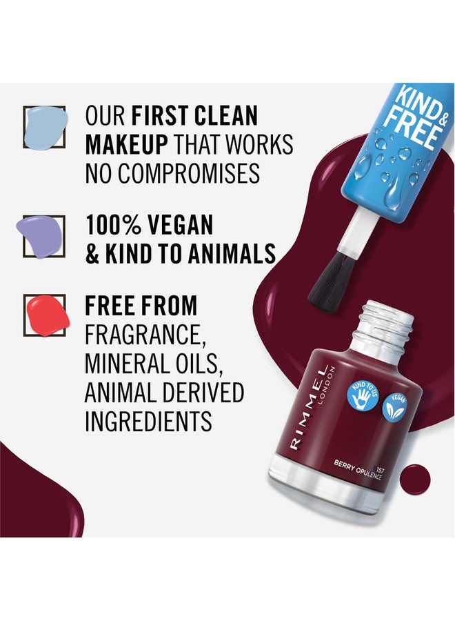 RIMMEL LONDON - Kind & Free Clean Nail Polish – 157 –Berry Opulence - Image 1
