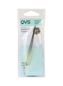 كيو في اس Easy View Square Tip Tweezers Gold 