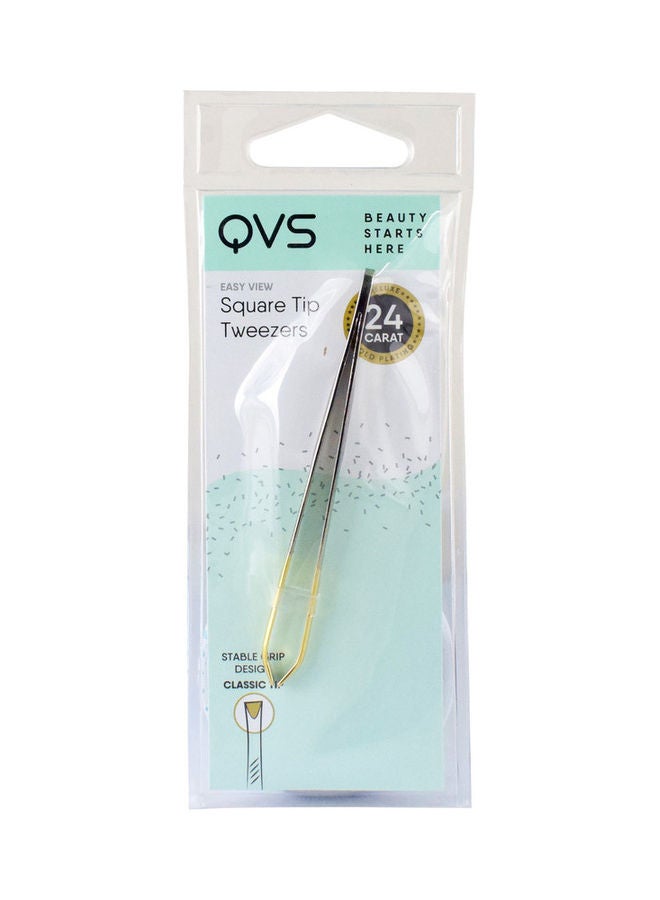 كيو في اس - Easy View Square Tip Tweezers Gold - Image 1