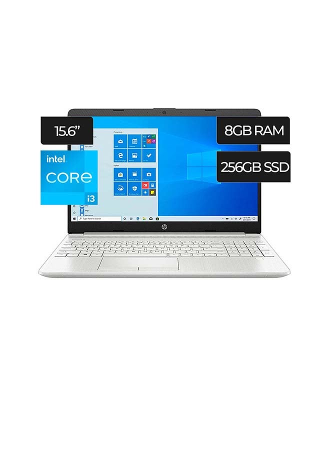 HP - 15-dy2091wm (Upgraded Version) Laptop With 15-Inch HD Display, 11th Gen Core i3-1115G4 Processor/8GB RAM/256GB SSD/Intel Iris Graphics/Windows 11 English/Arabic Silver - Image 1