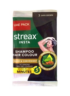 Streax Insta Shampoo Hair Colour Sachet 03 Dark Brown 25ml 