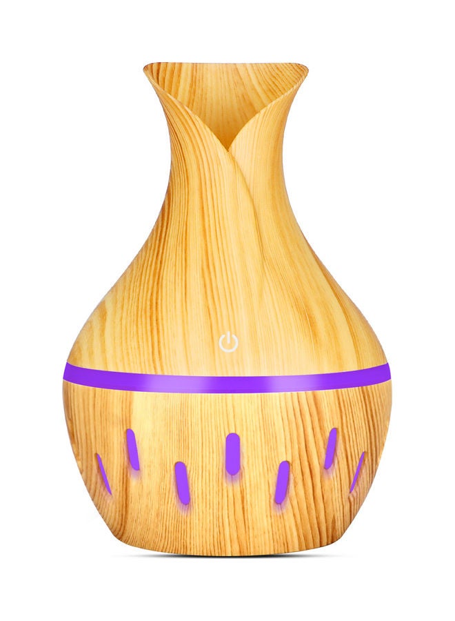 Generic Aroma Aromatherapy Essential Oil Diffuser Air Humidifier Purifier Vase Shape Mist Maker with LED Lights Light Brown  - Image 3