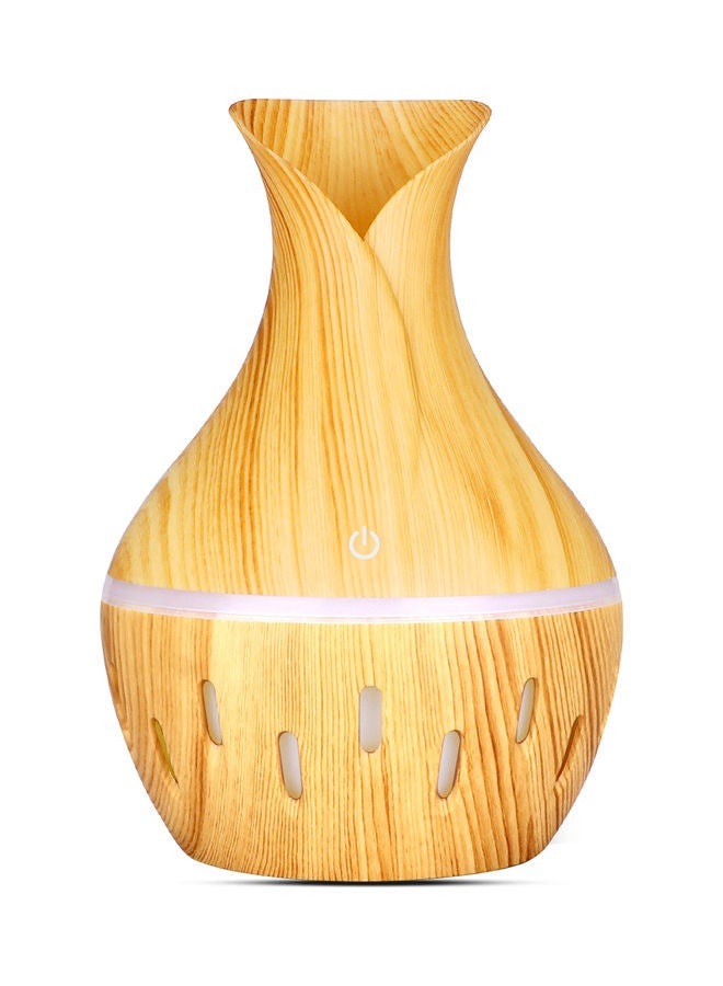 Generic Aroma Aromatherapy Essential Oil Diffuser Air Humidifier Purifier Vase Shape Mist Maker with LED Lights Light Brown  - Image 1