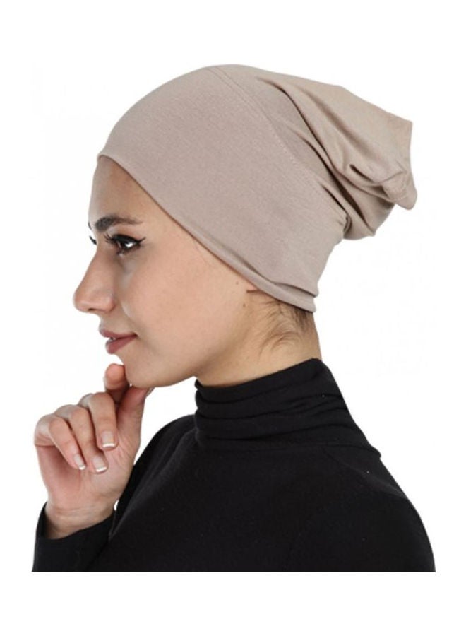 ليندا قبعات توربان تركية قطنية سادة للسيدات بني  - Image 1