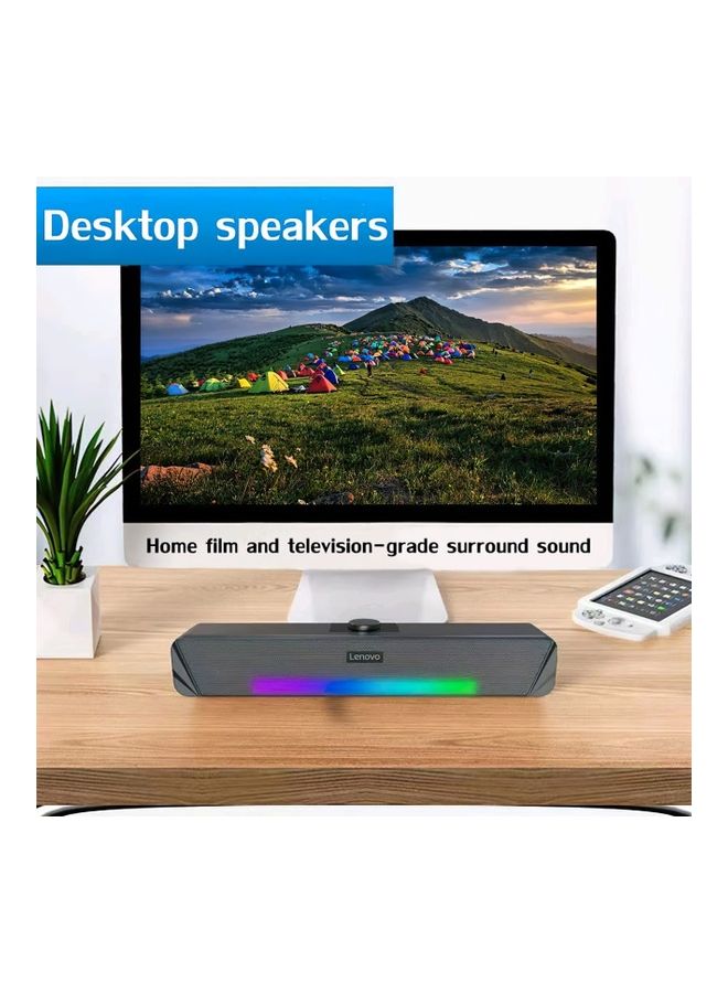 Lenovo Thinkplus TV computer desktop wired soundbar TS33 speaker USB connection with Bluetooth function Black  - Image 3