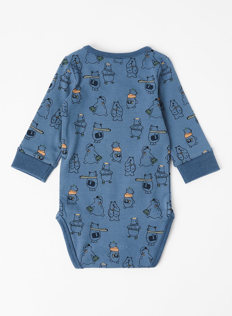NAME IT Baby All-Over Print Bodysuit Bering Sea - Image 2