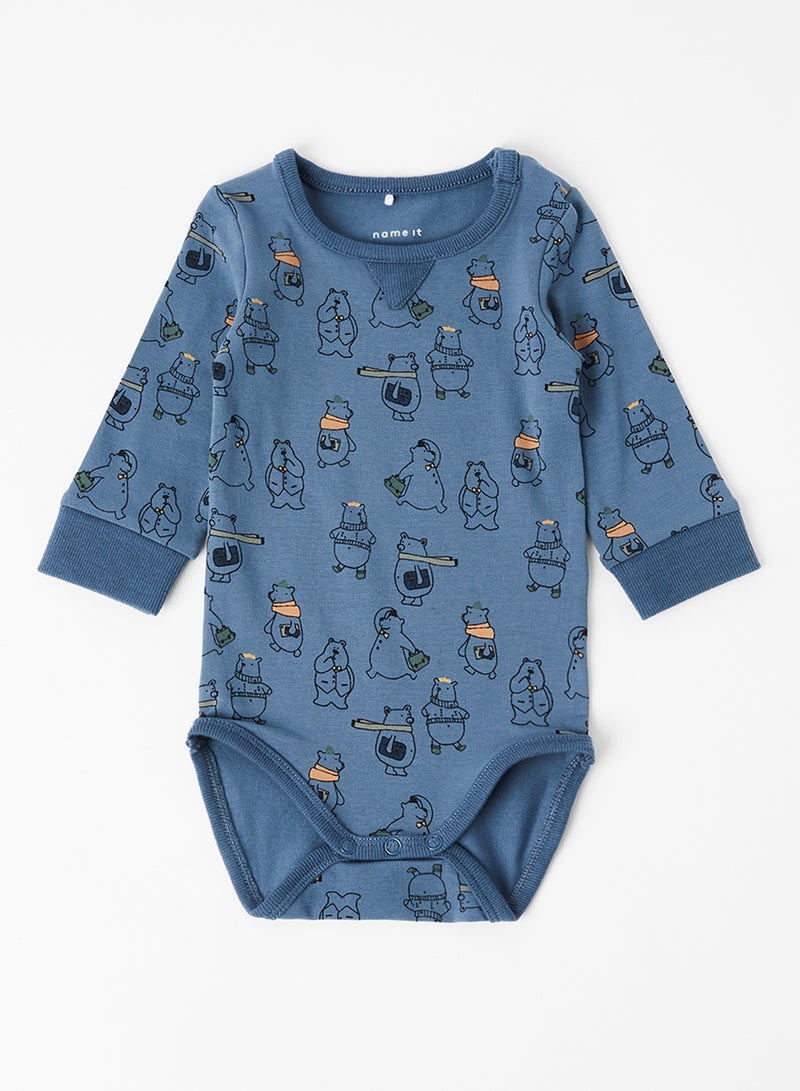 NAME IT Baby All-Over Print Bodysuit Bering Sea - Image 1