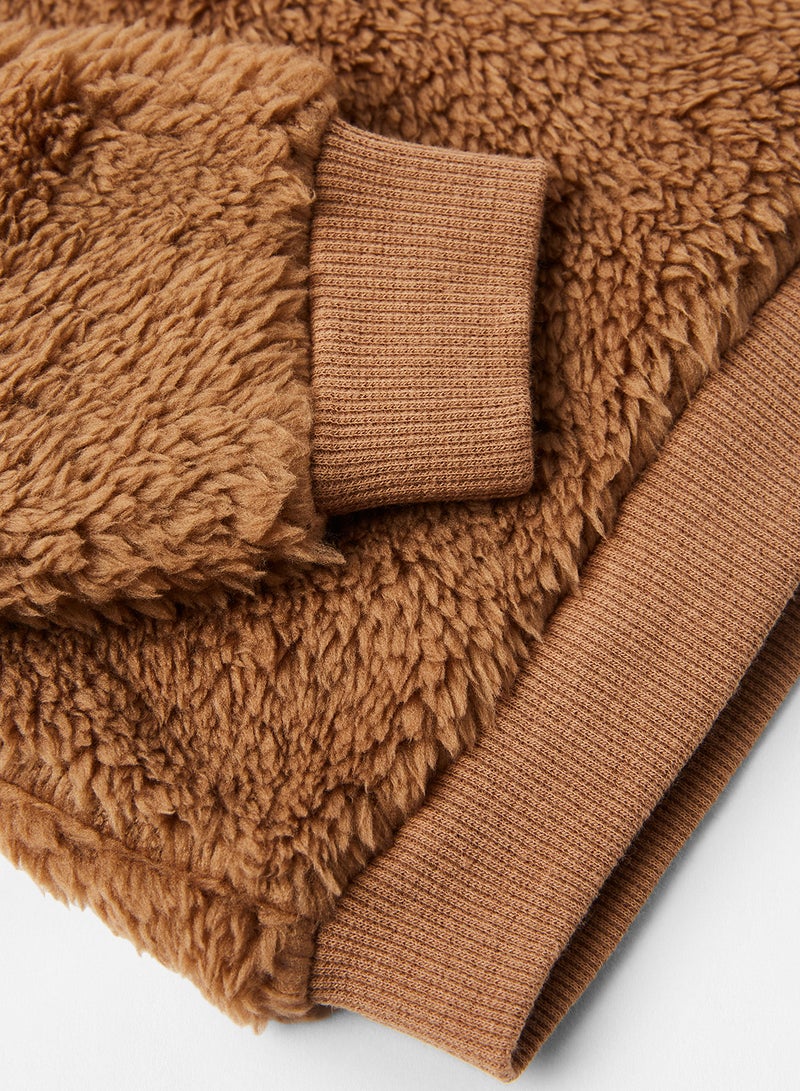 NAME IT Baby Faux Fur Sweatshirt Brown  - Image 4