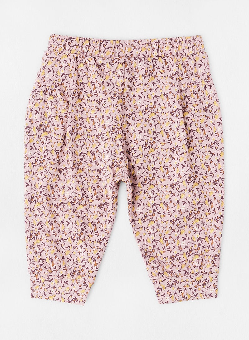 NAME IT - Baby Ditsy Print Pants Mauve - Image 1