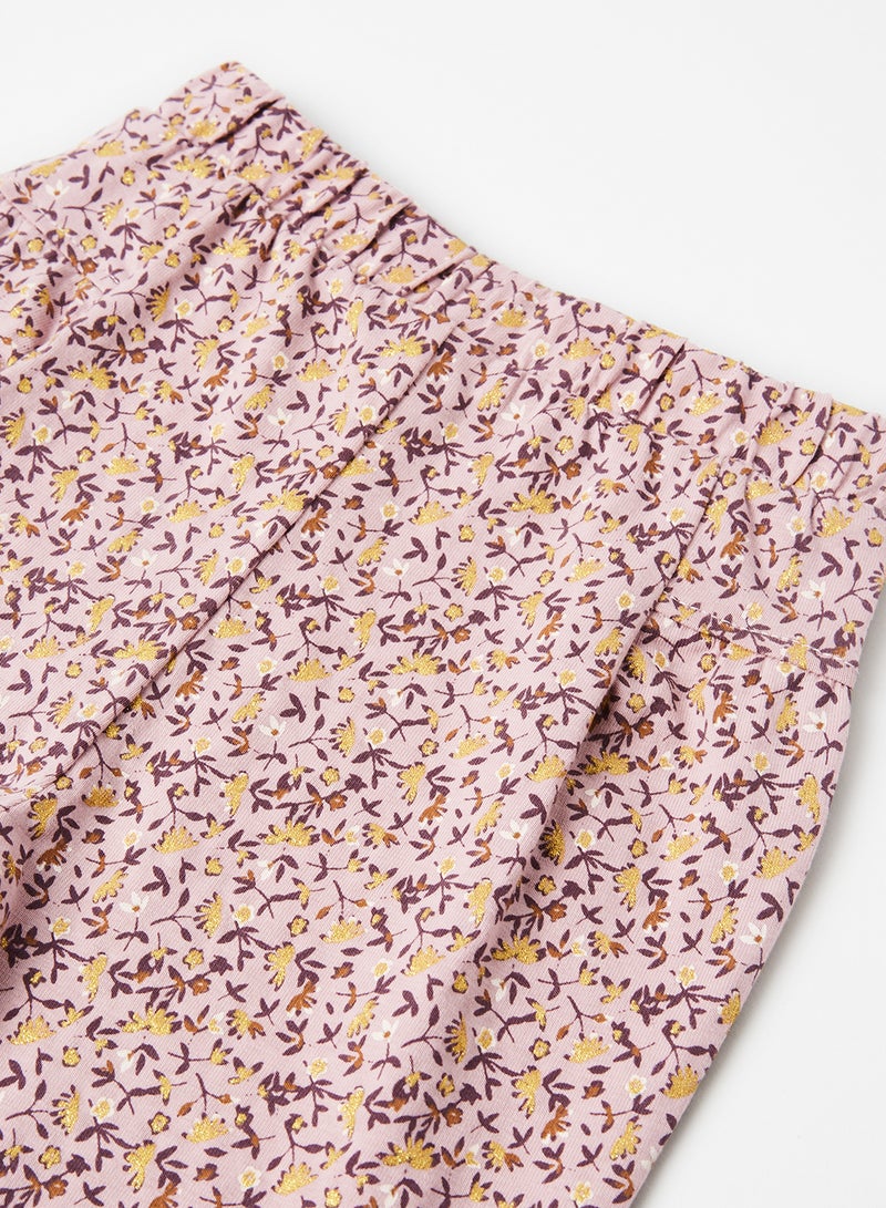 NAME IT - Baby Ditsy Print Pants Mauve - Image 1