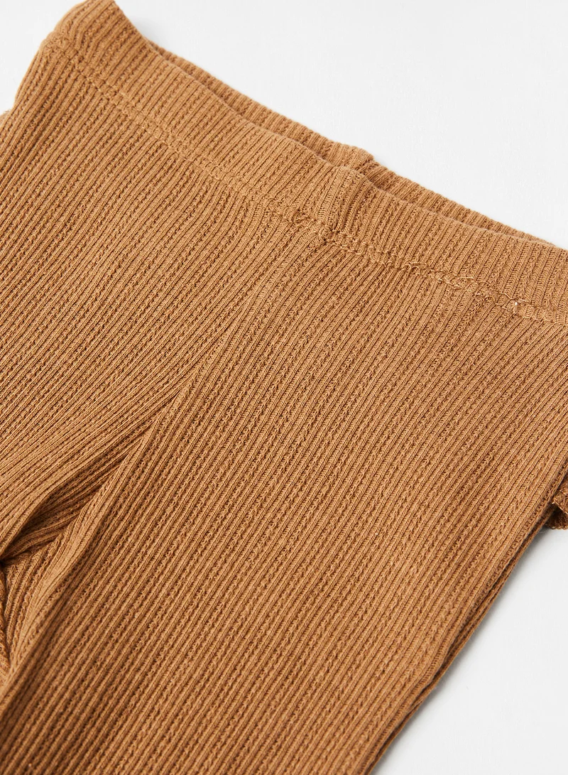 NAME IT Baby Ribbed Leggings Toasted Coconut