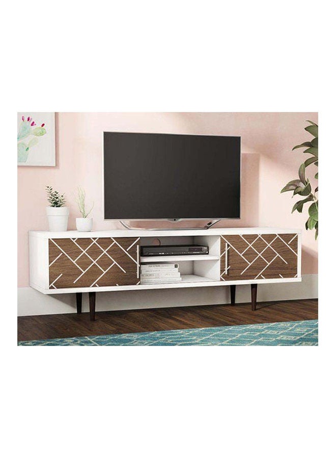 Modern Multi TV Unit White Brown 40x55cm